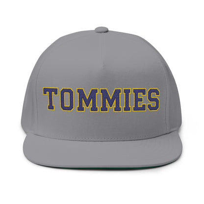 Minneapolis Edison Tommies Embroidered BlueText Flat Bill Cap — School Spirit Snapback