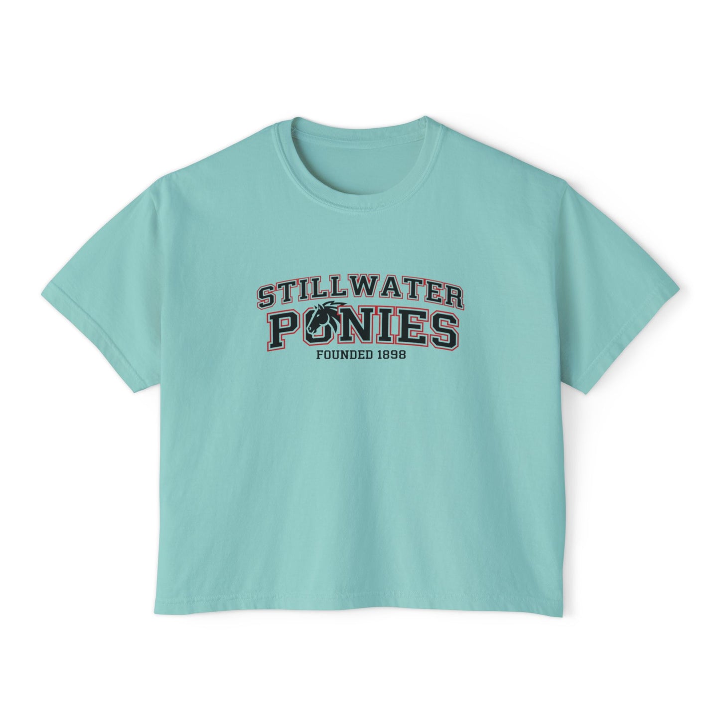 Stillwater Ponies Graphic Boxy Tee for Women - Casual Stylish Top