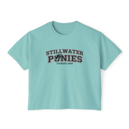 Stillwater Ponies Graphic Boxy Tee for Women - Casual Stylish Top