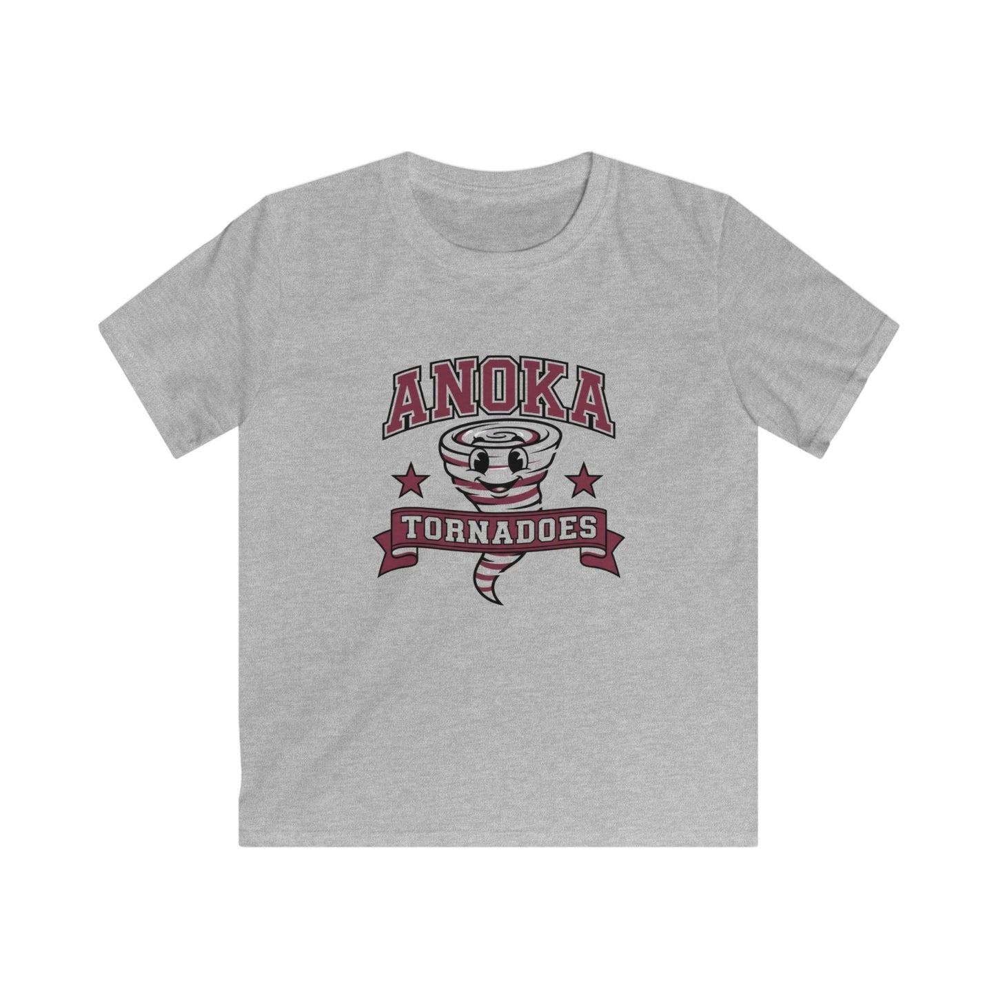 Anoka Tornadoes kids t-shirt featuring a playful graphic on a sport grey tee for little ones.