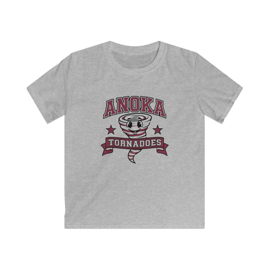 Anoka Tornadoes kids t-shirt featuring a playful graphic on a sport grey tee for little ones.