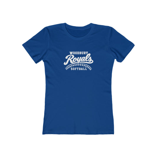 Woodbury Royals Softball Women's Boyfriend Tee – Vintage Script School Spirit Shirt
