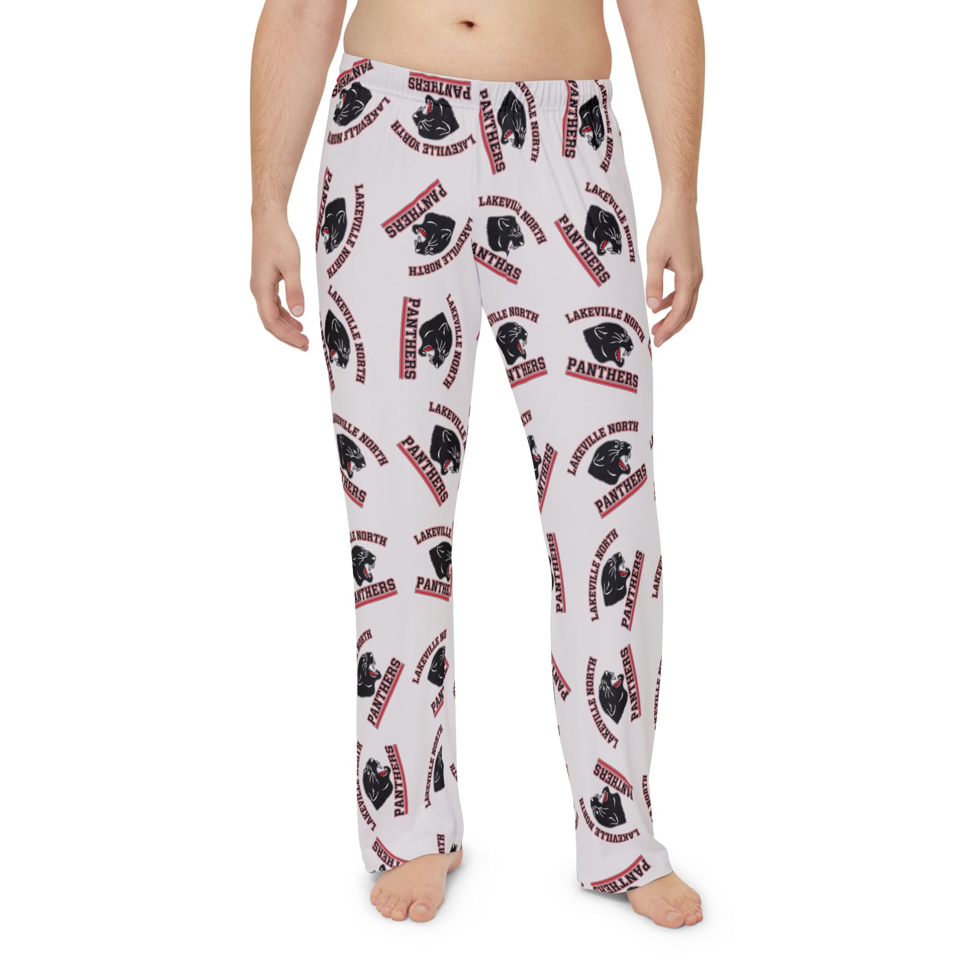 Lakeville North Panthers Men's Cozy Pajama Pants featuring vibrant logo design for ultimate comfort and style.