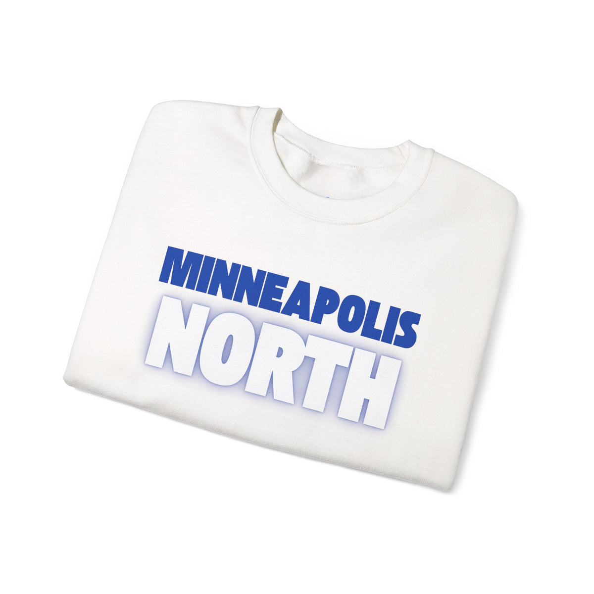 Minneapolis North Crewneck Sweatshirt — Retro Blue Lettering