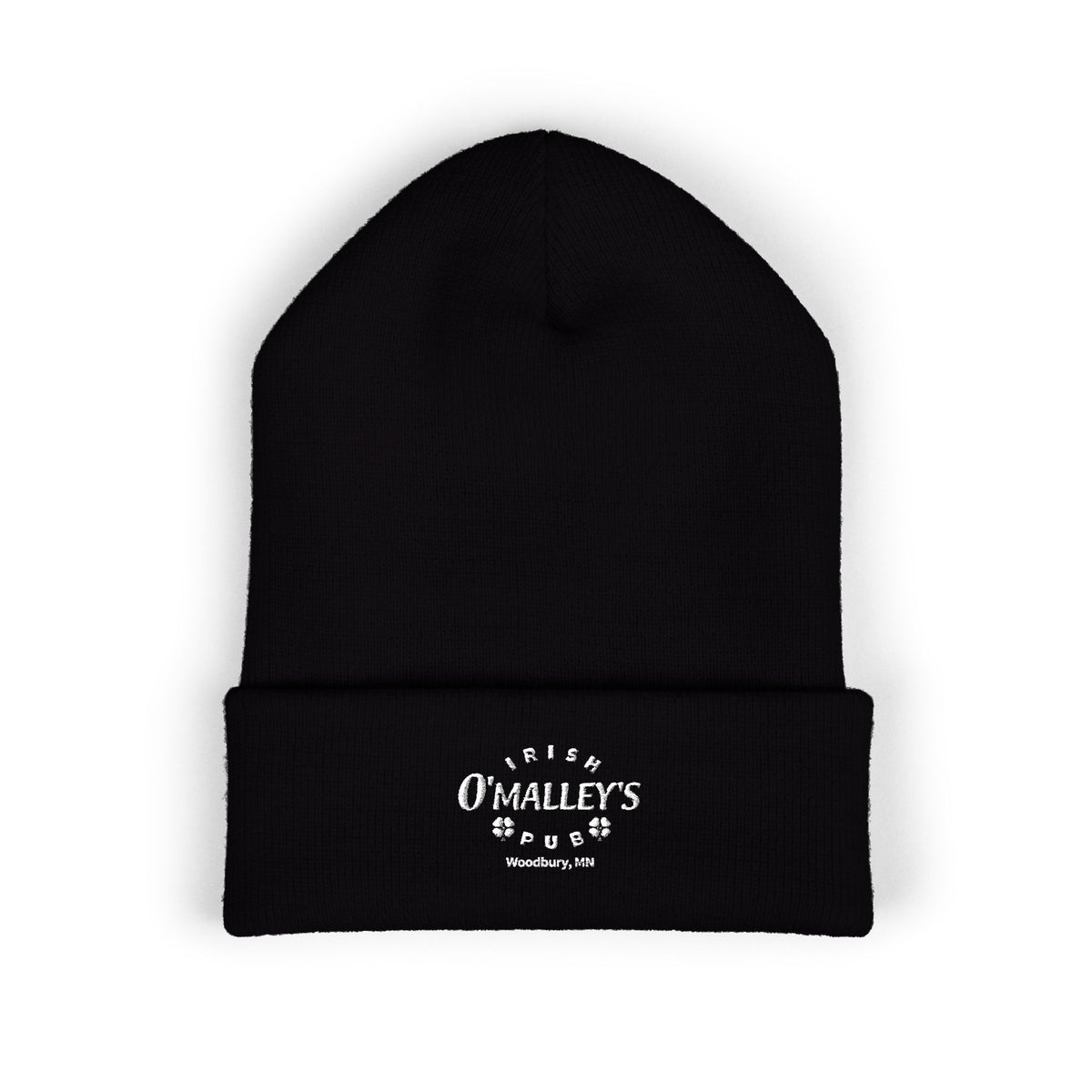 Embroidered 'O'Malley’s Irish Pub' Cuffed Beanie – St. Patrick’s Shamrock Winter Hat