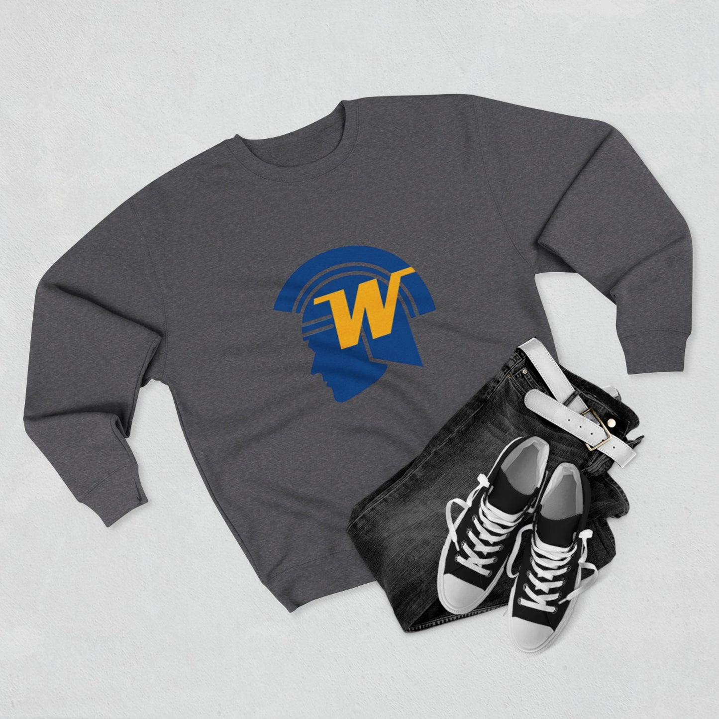 Unisex Crewneck Sweatshirt with Wayzata Trojans Design - Perfect for Sports Fans & Casual Wear