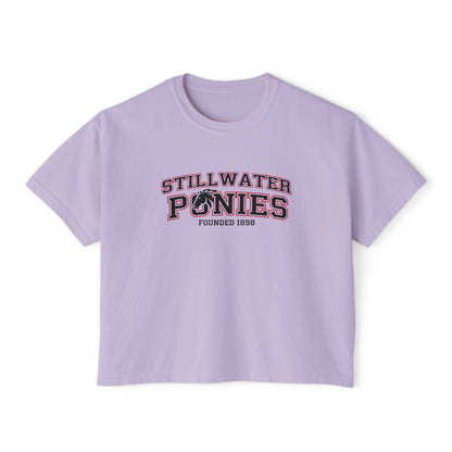 Stillwater Ponies Graphic Boxy Tee for Women - Casual Stylish Top