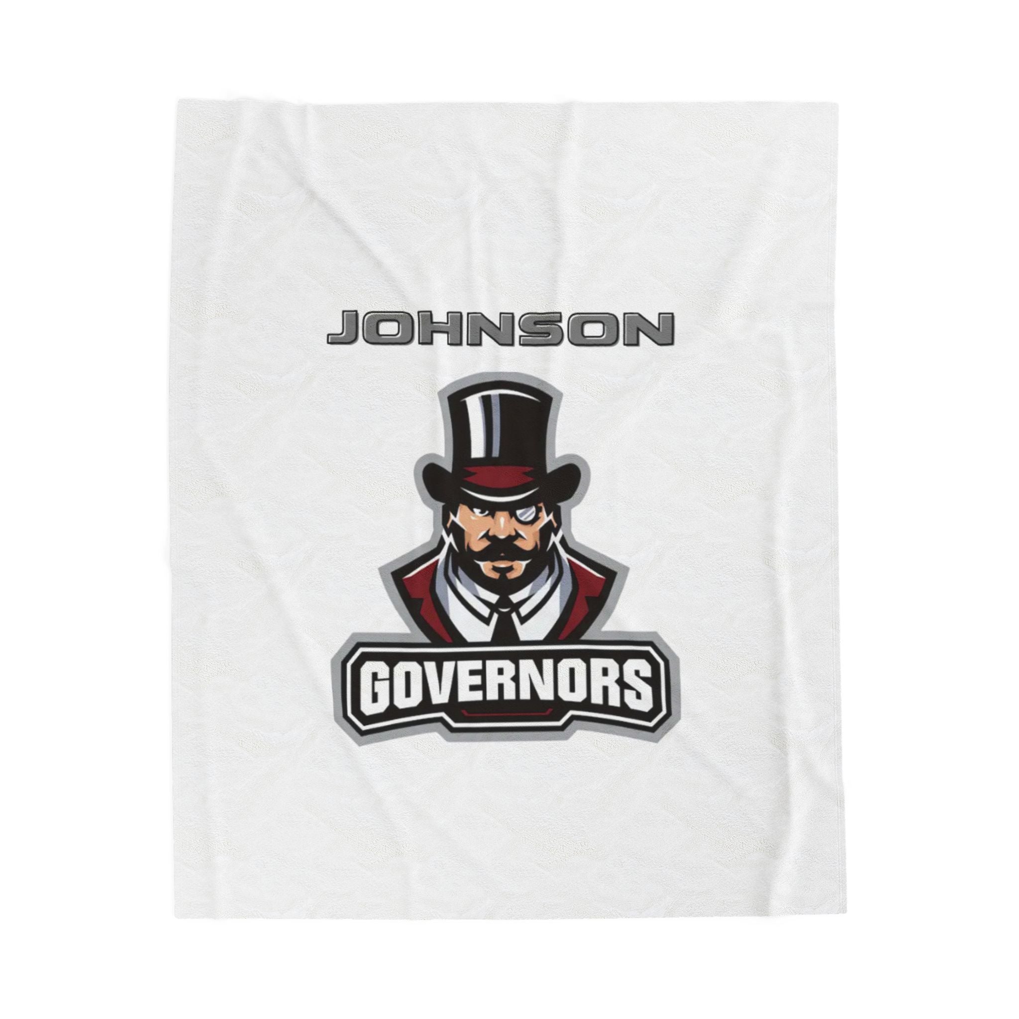 Personalized Velveteen Plush Blanket - Custom Johnson Governors Design