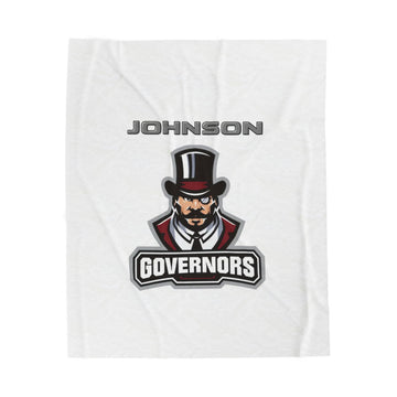 Personalized Velveteen Plush Blanket - Custom Johnson Governors Design