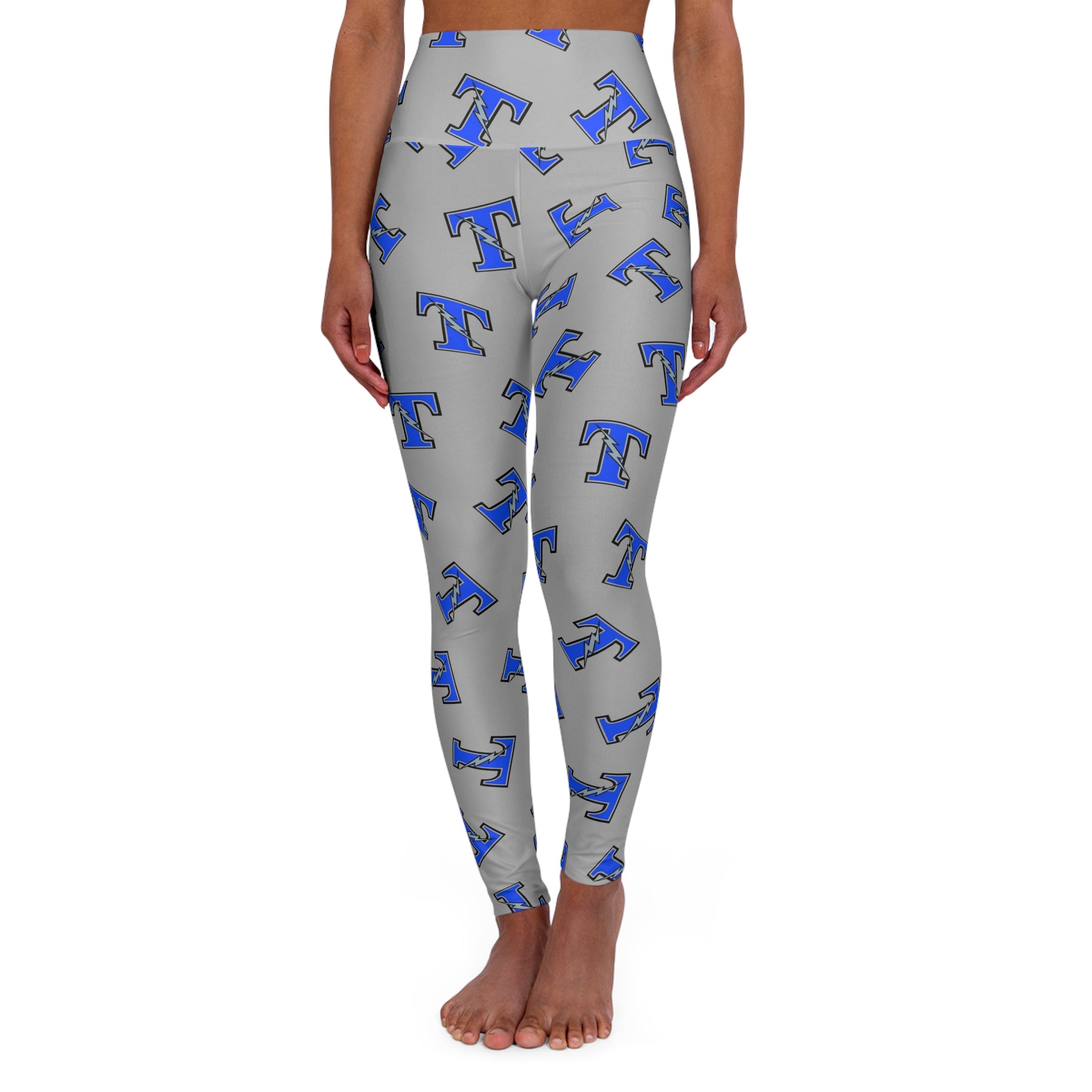 Tartan Titans High Waisted Leggings with Bold Lettering for Comfort and Style