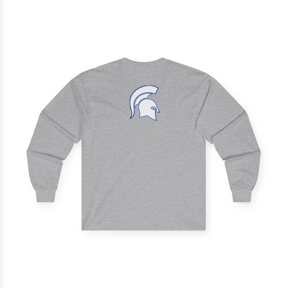 Simley Spartans Varsity S Letter Long Sleeve Tee — Spartan Helmet Back Graphic