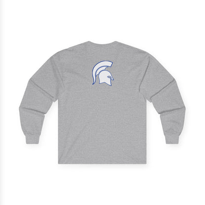 Simley Spartans Varsity S Letter Long Sleeve Tee — Spartan Helmet Back Graphic