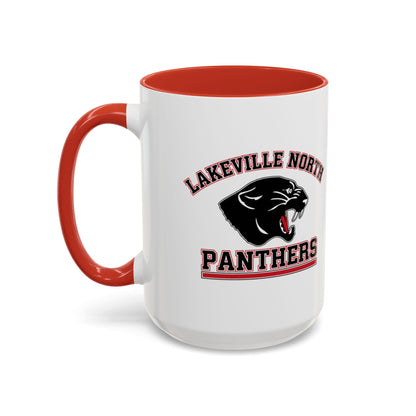 Lakeville North Panthers coffee mug with vibrant colors and a C-shaped handle for a comfy grip.