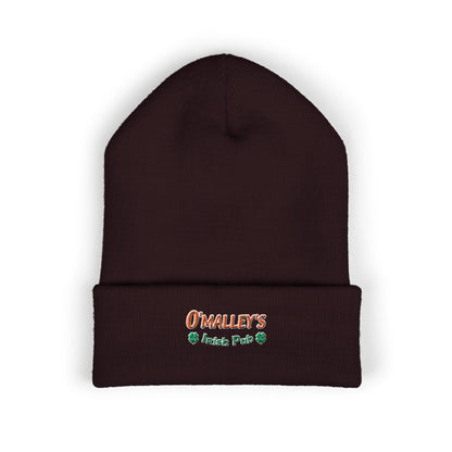 Embroidered 'O'Malley’s Irish Pub' Cuffed Beanie – St. Patrick’s Shamrock Winter Hat