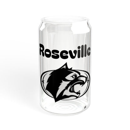 Roseville Raiders 16oz Sipper Glass with Nature-Inspired Design - Eco-Friendly Drinkware