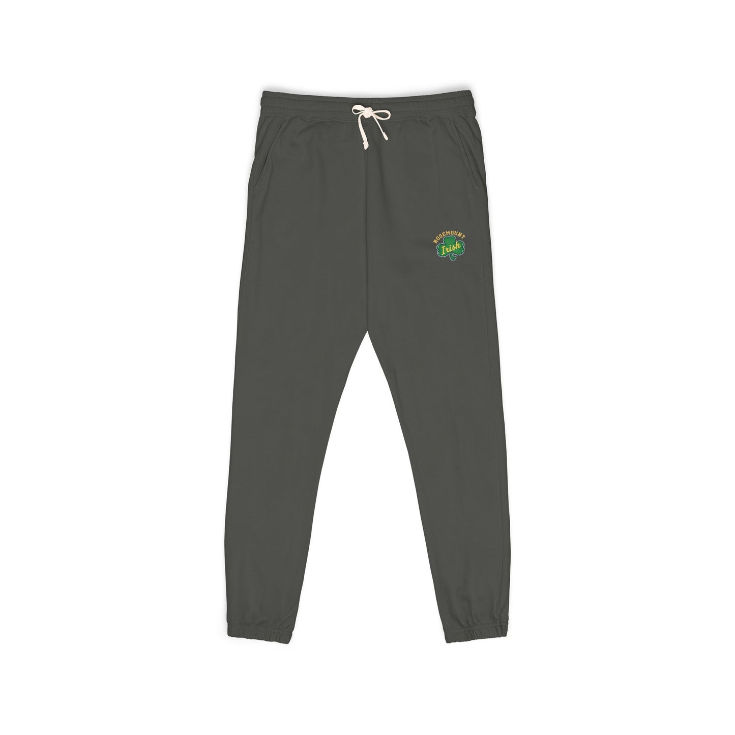 Rosemount Irish Fleece Sweatpants — 'Good Vibes' Retro Patch Joggers