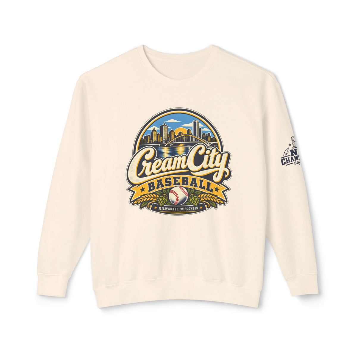 Cream City Baseball Lightweight Crewneck Sweatshirt