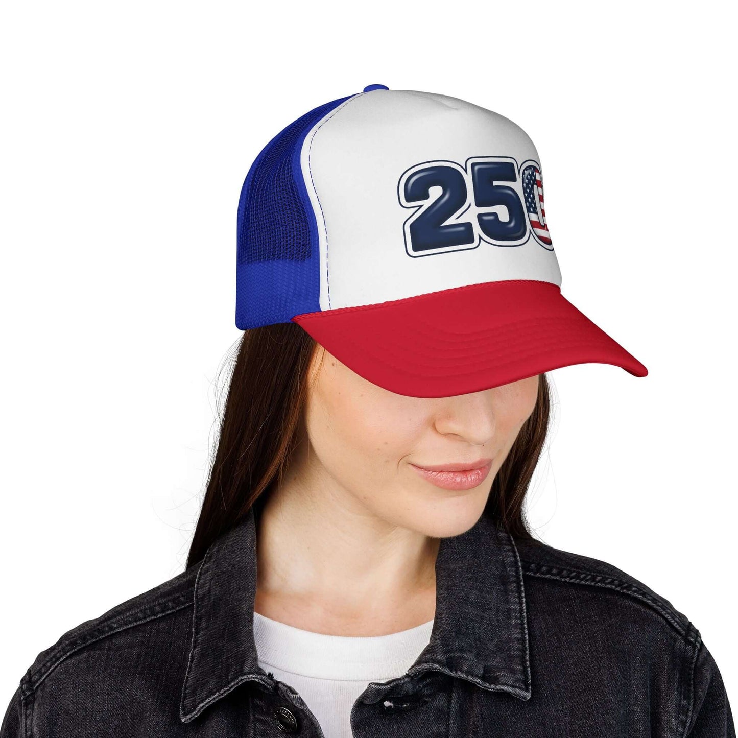 USA Trucker Hat – 250th Anniversary Patriotic Racing Style Cap