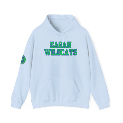 Eagan Wildcats Classic Green & Blue Text Hoodie