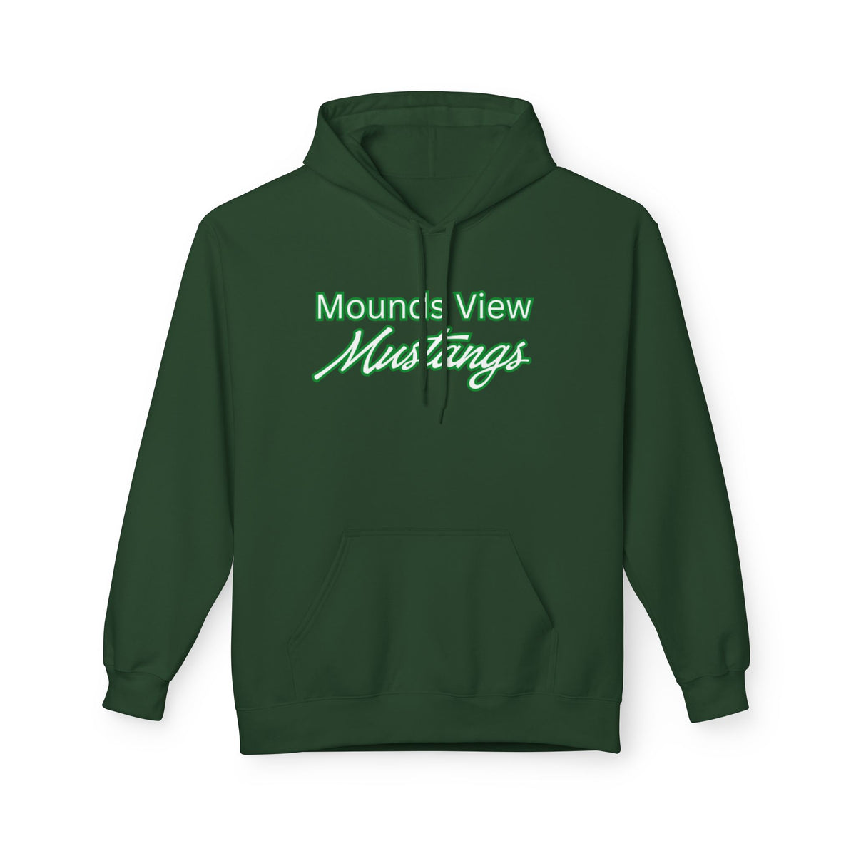 Mounds View Mustangs White Script Hoodie