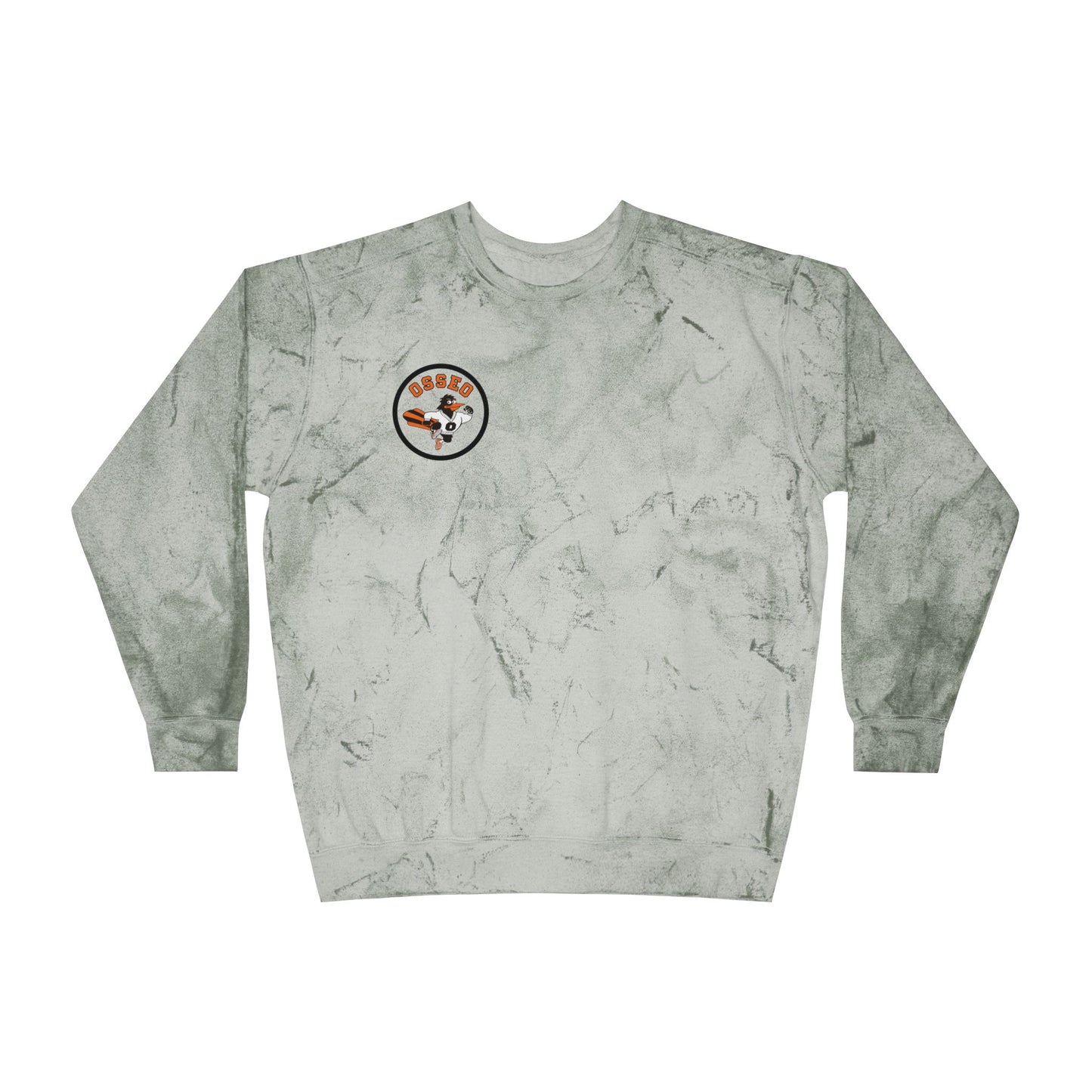 Osseo Orioles Color Blast Crewneck Sweatshirt for a Vibrant Vibe, Unisex Tie-Dye Fashion