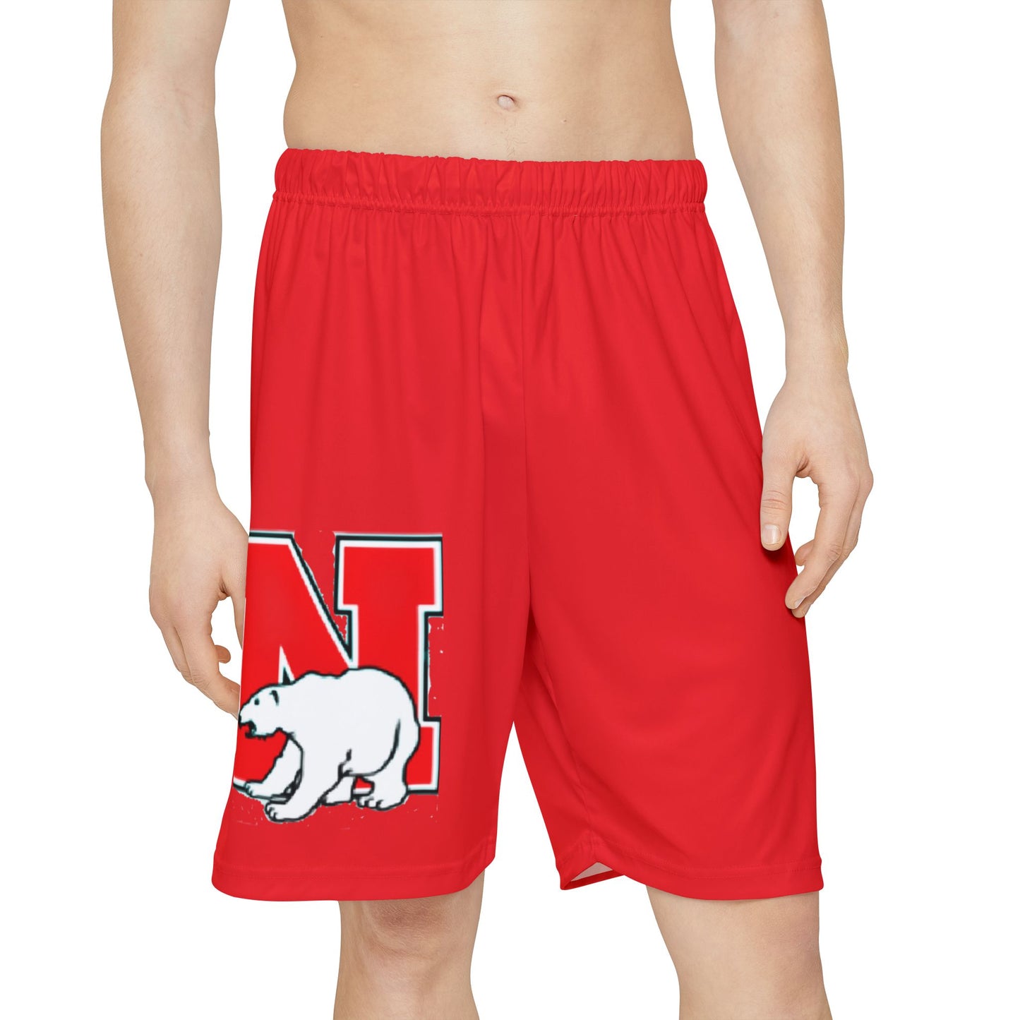North Saint Paul Polars Red Men's Sports Shorts — Team Athletic Wear