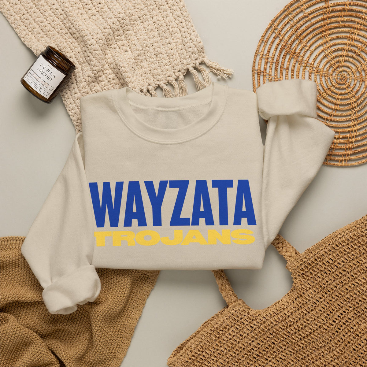 Wayzata Trojans Sweatshirt – Crewneck School Spirit Pullover
