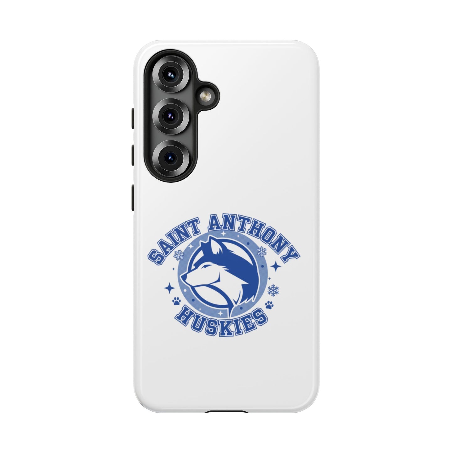 Saint Anthony Huskies Tough Phone Case — Protective White Phone Cover with Husky Logo