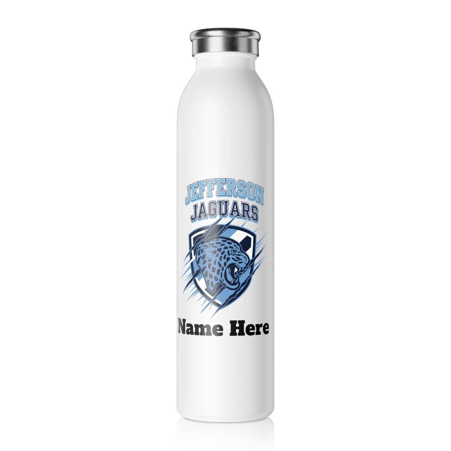 Bloomington Jefferson Jaguars Slim Water Bottle —  Stainless Insulated Bottle
