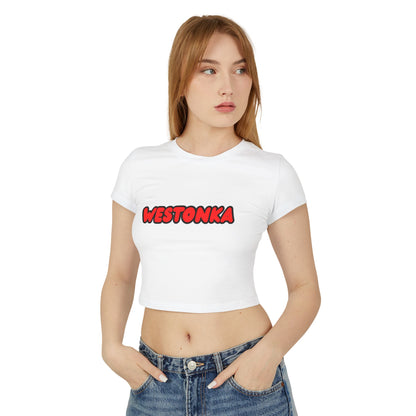 Mound Westonka White Hawks Women’s Baby Tee - Retro Graphic Top for Casual Vibes