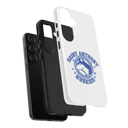 Saint Anthony Huskies Tough Phone Case — Protective White Phone Cover with Husky Logo