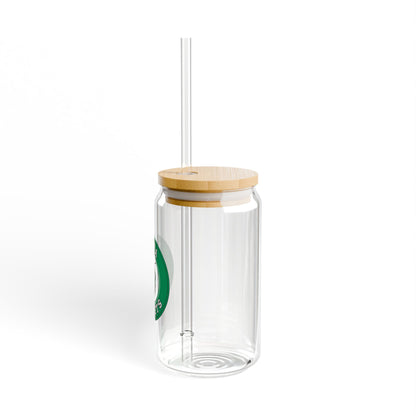 Edina Stylish Sipper Glass - 16oz with Eco-Friendly Lid and Straw