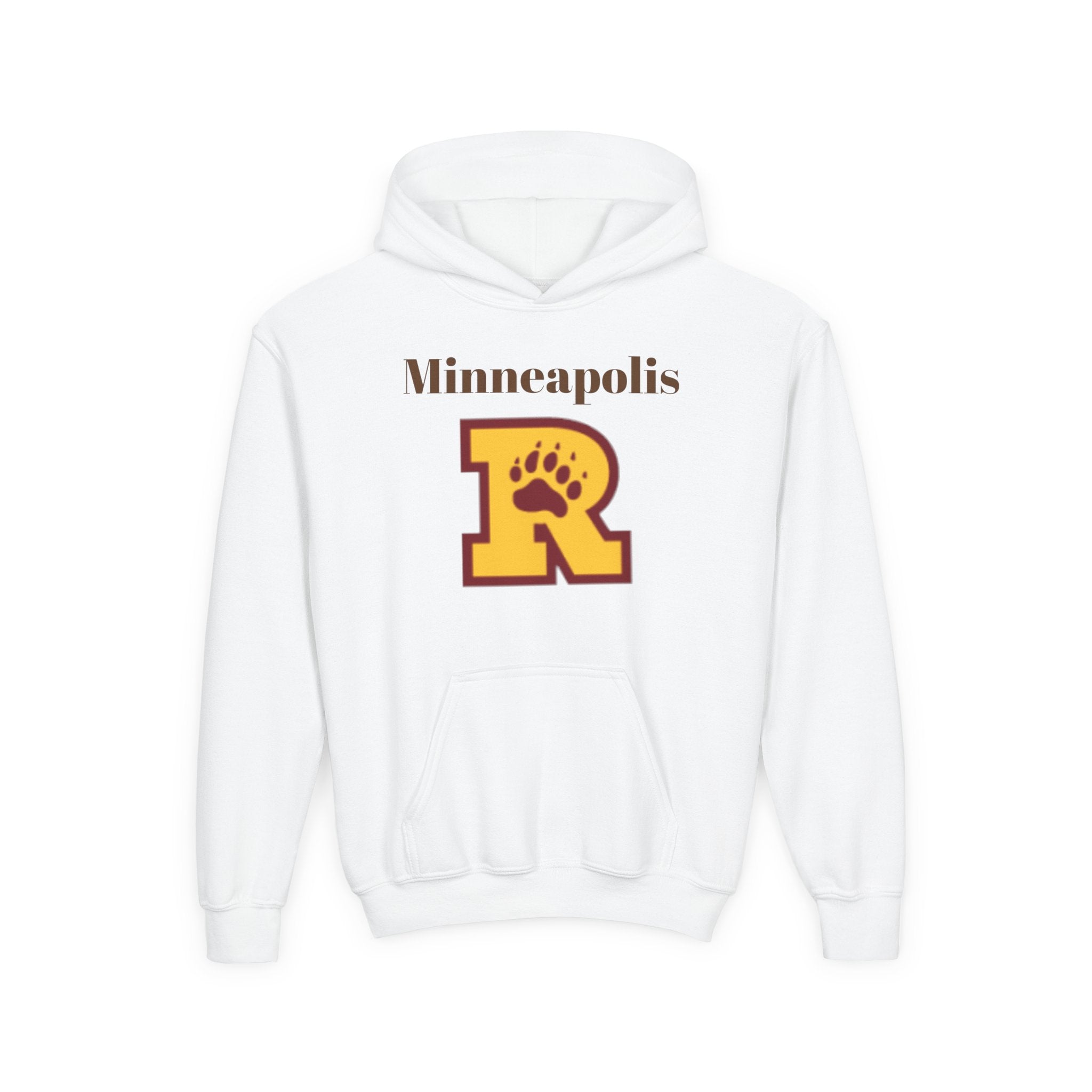 Minneapolis Roosevelt Teddies Youth Hooded Sweatshirt - School Spirit Wear with Bear Paw Print