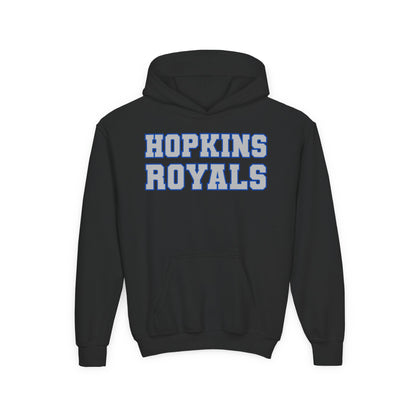 Hopkins Royals Youth Hoodie — Leo Lion Back Logo