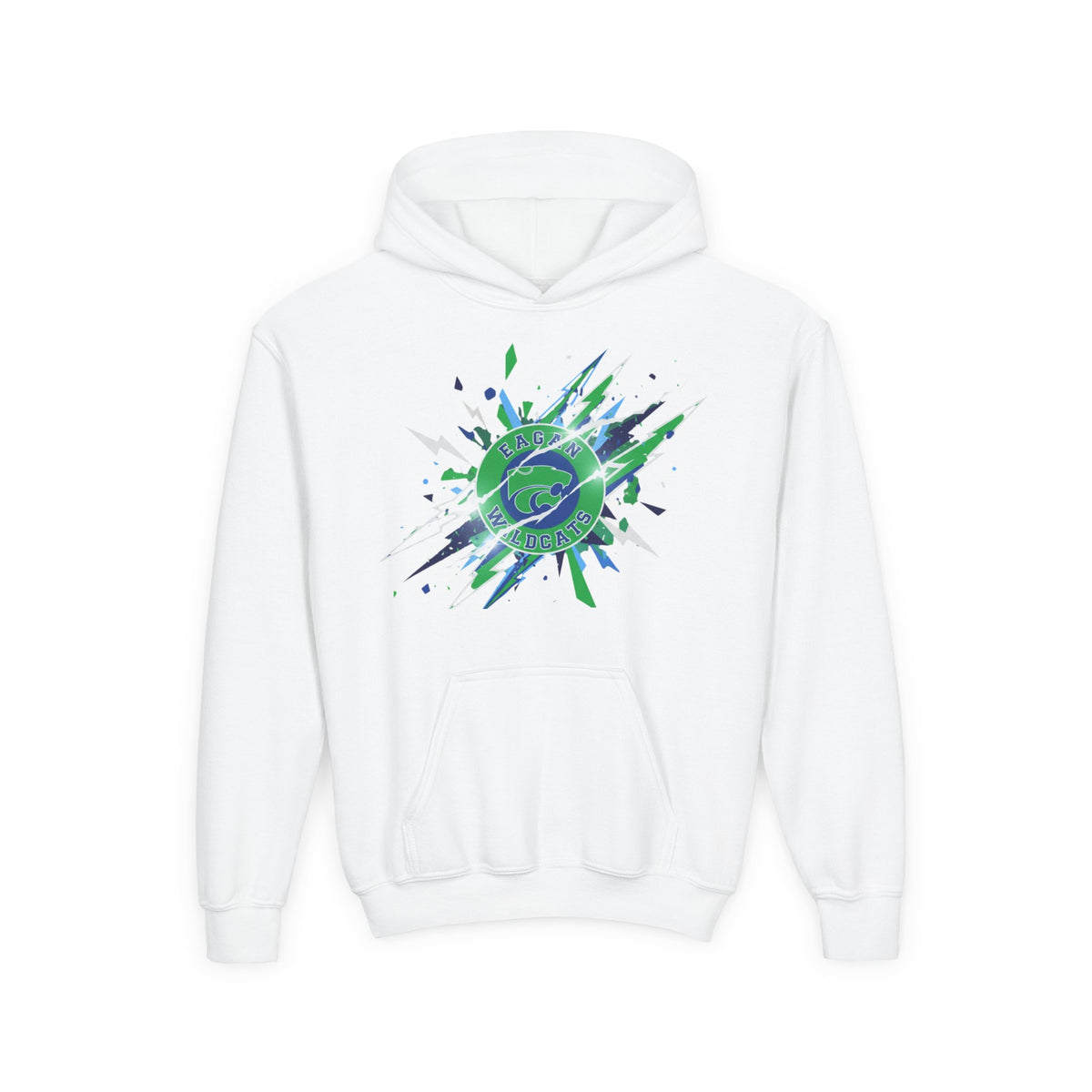 Eagan Wildcats Youth Hoodie —  Green Splash Graphic