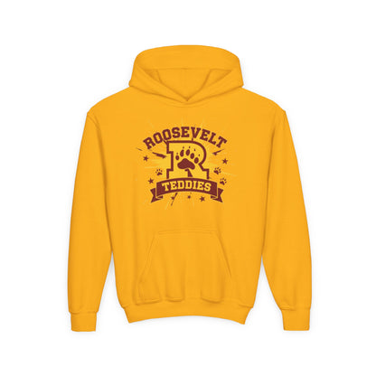 Minneapolis Roosevelt Teddies Youth Hooded Sweatshirt - School Spirit Wear with Bear Paw Print